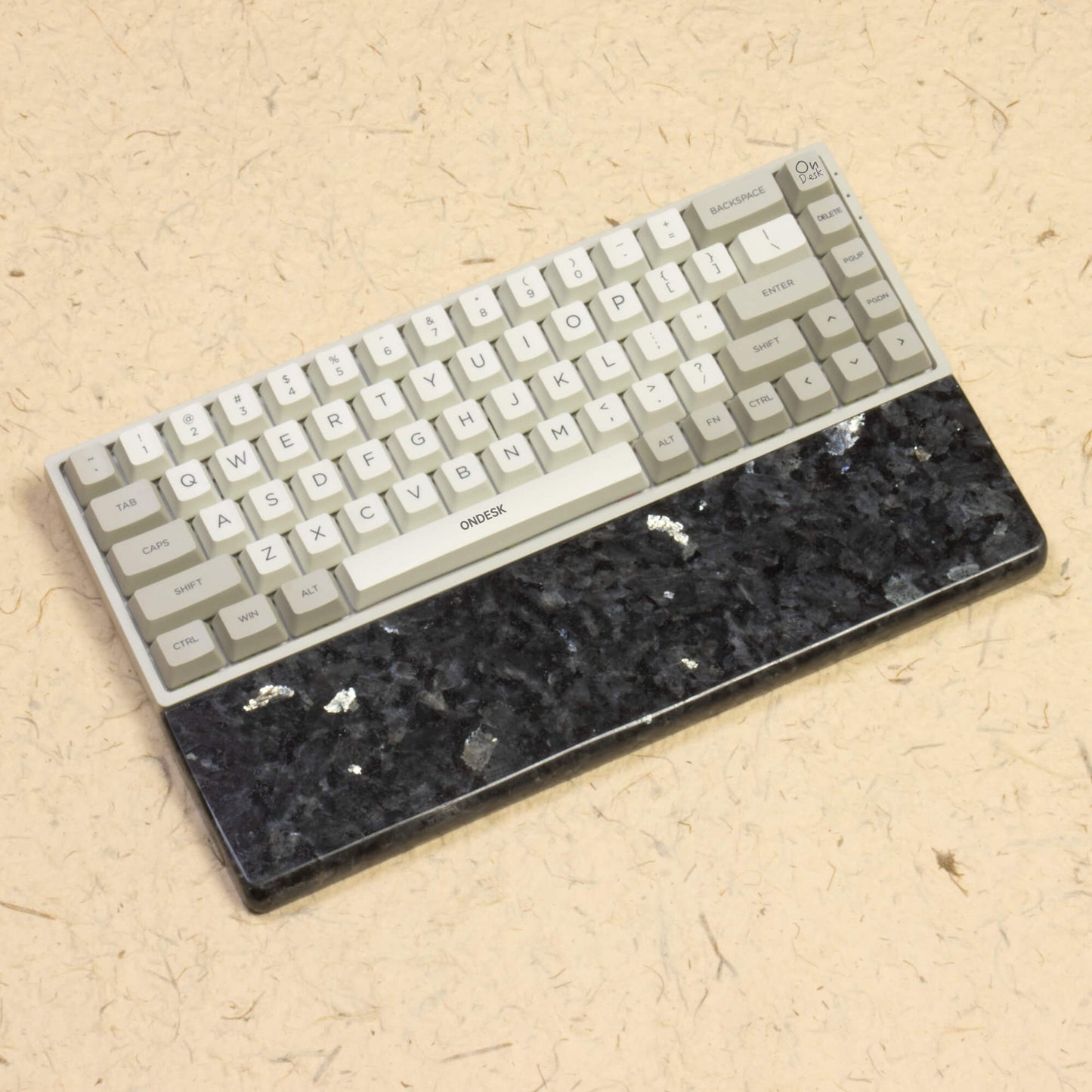 Art Gray Marble Wrist Rest with keyboard