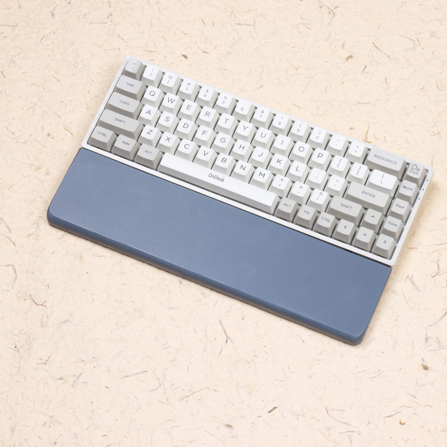San Juan Blue Quartz Wrist Rest with keyboard