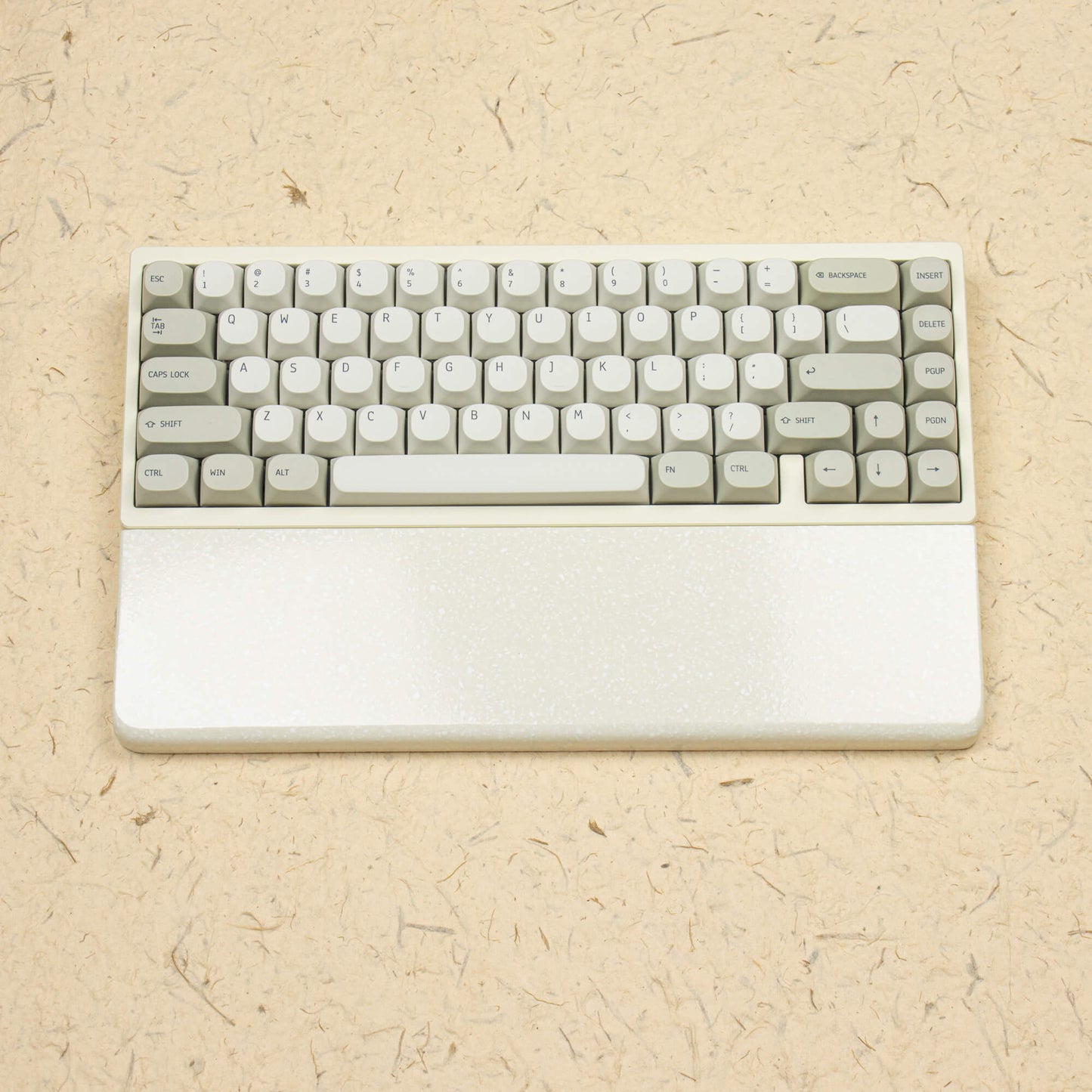 White Point Quartz Wrist Rest with keyboard