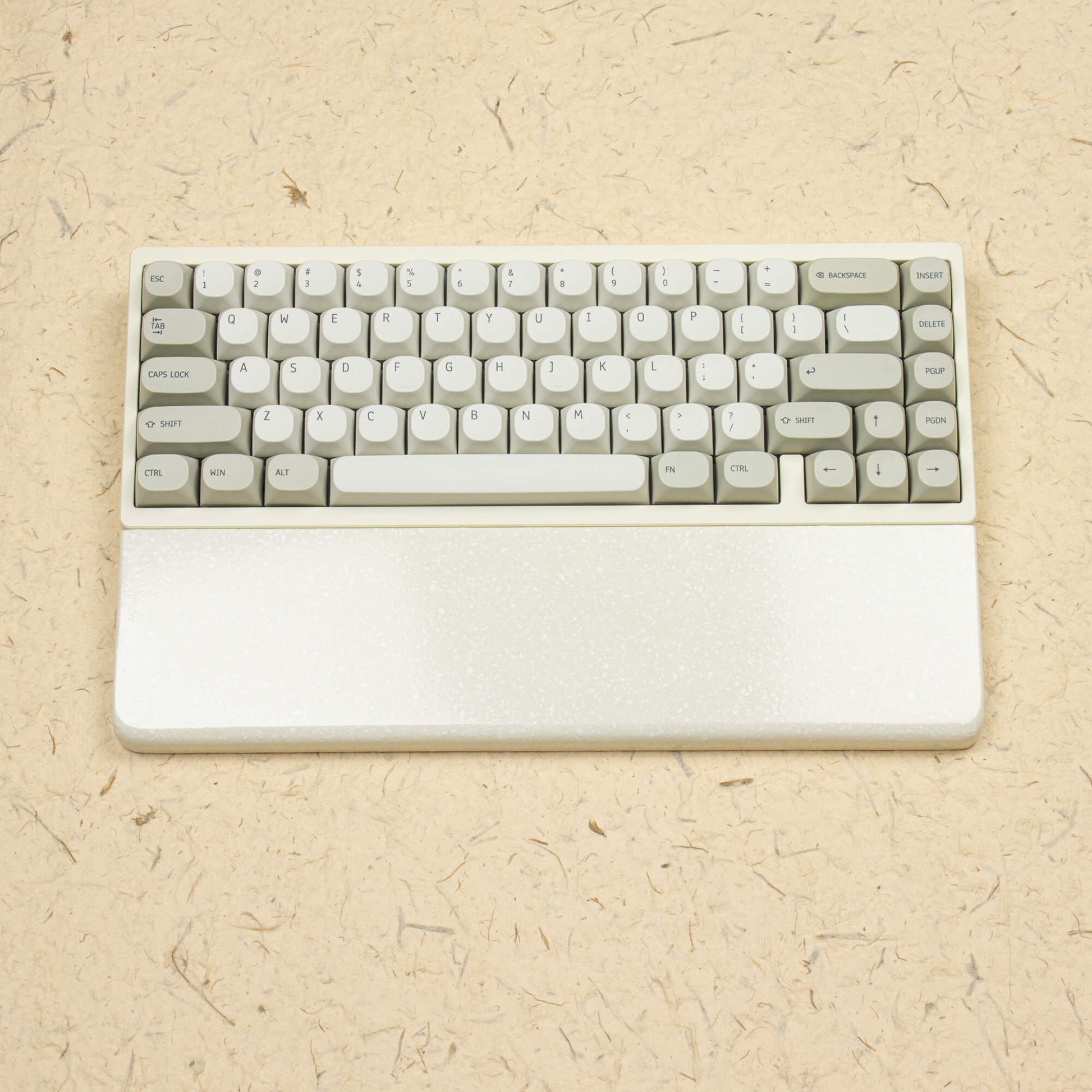 White Point Quartz Wrist Rest with keyboard