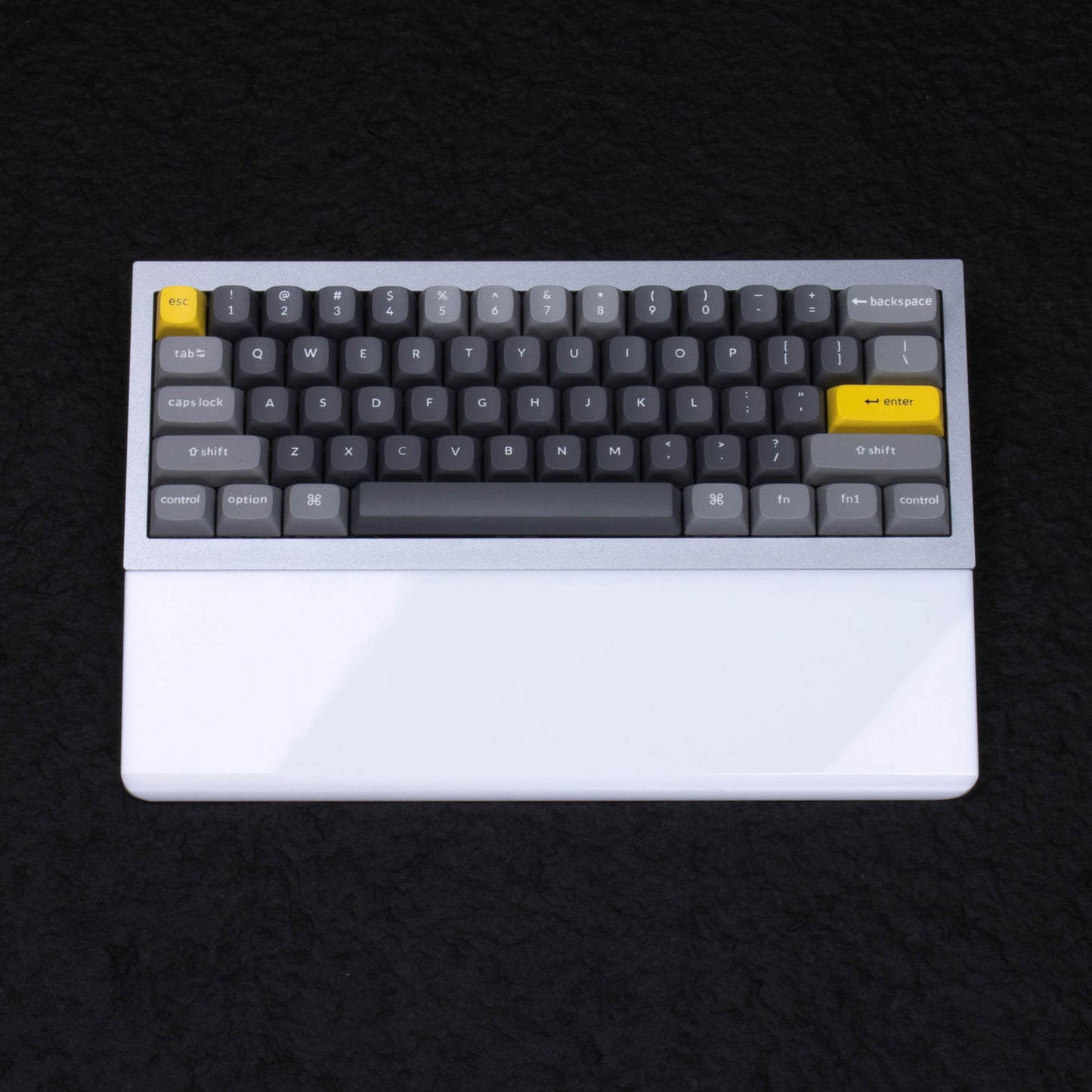 Pure White Crystal Wrist Rest with keyboard