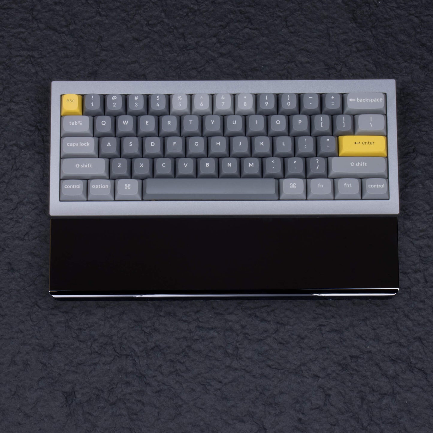 Pure Black Crystal Wrist Rest with keyboard