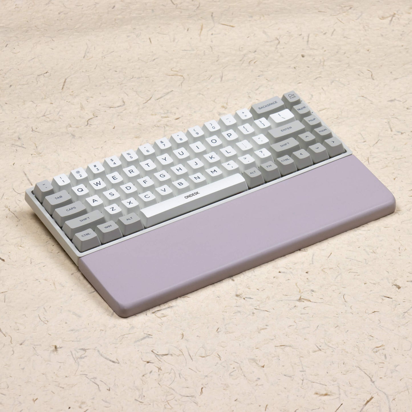 Lavender Quartz Wrist Rest with keyboard