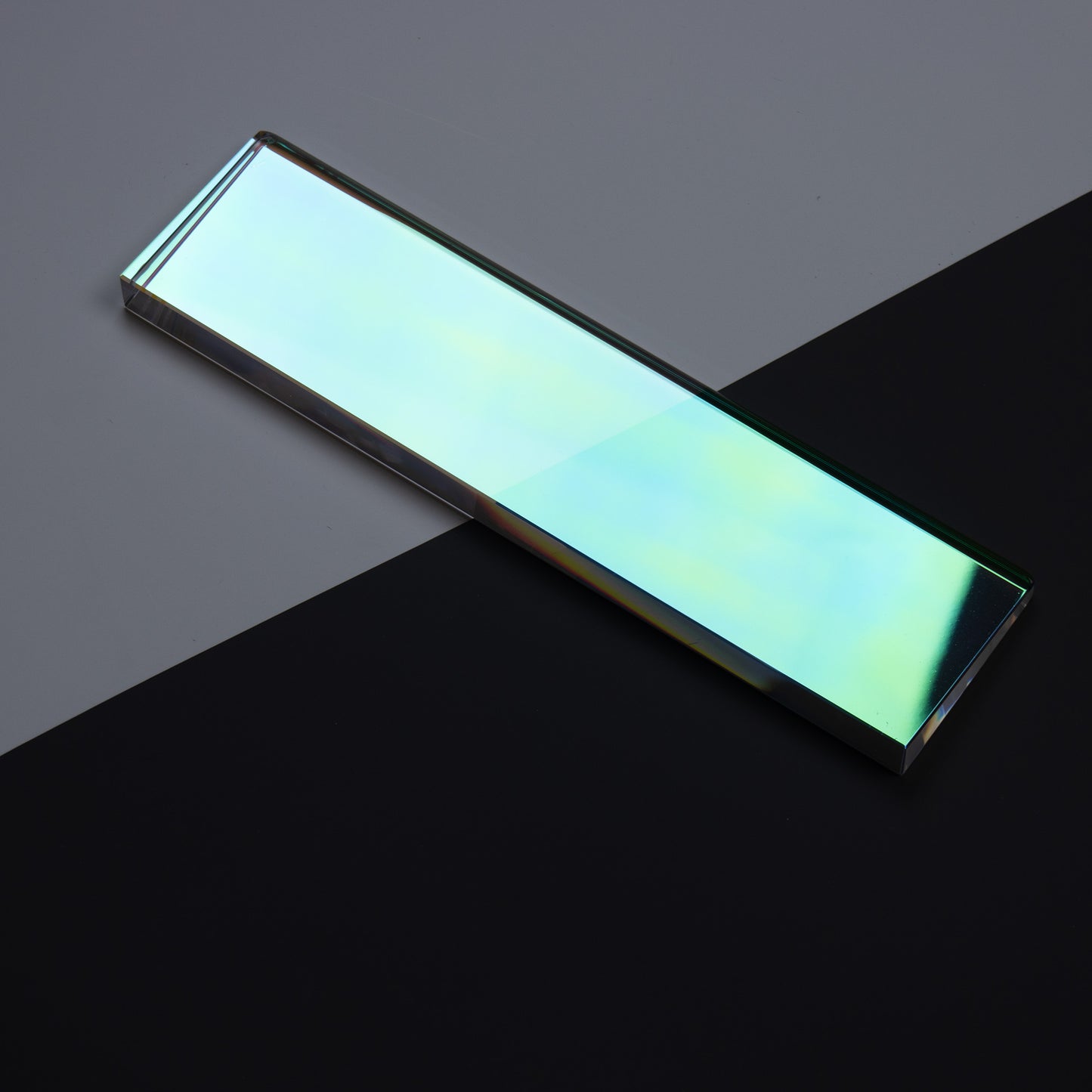 Blue Iridescent Crystal Wrist Rest turns green