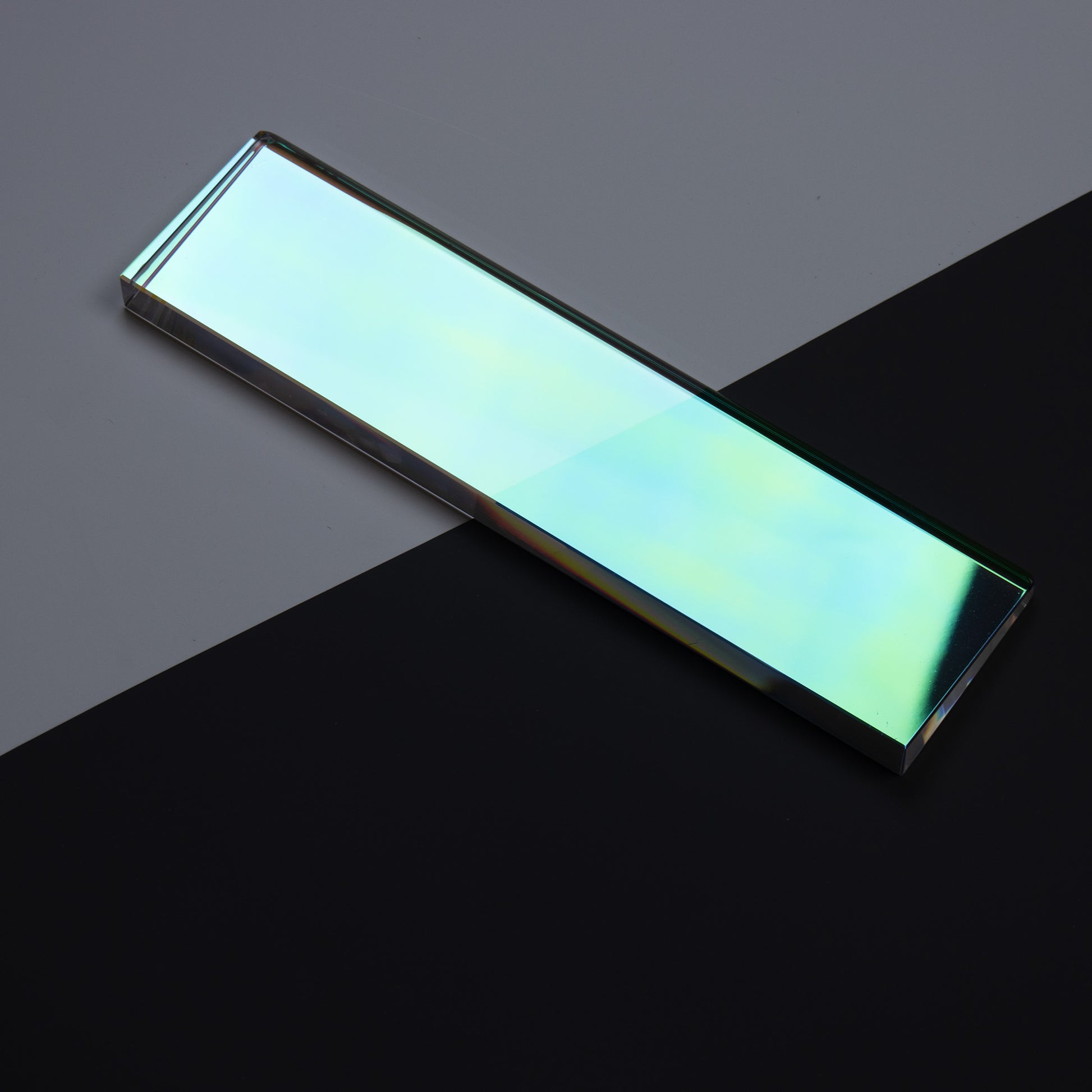 Blue Iridescent Crystal Wrist Rest turns green