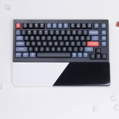 yeswristrest Pure Dual-Tone quartz stone keyboard wrist rest top view paired with compact mechanical keyboard