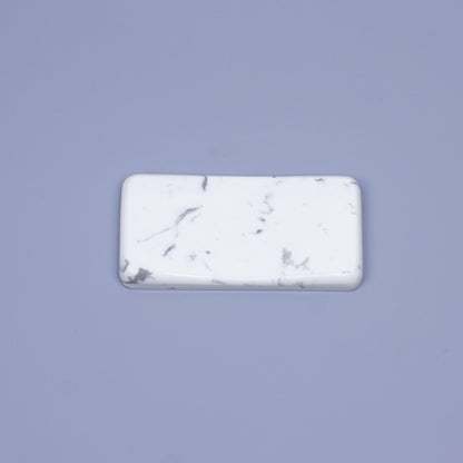 Ergonomic white marble quartz mouse wrist rest with grey veining 17x8cm