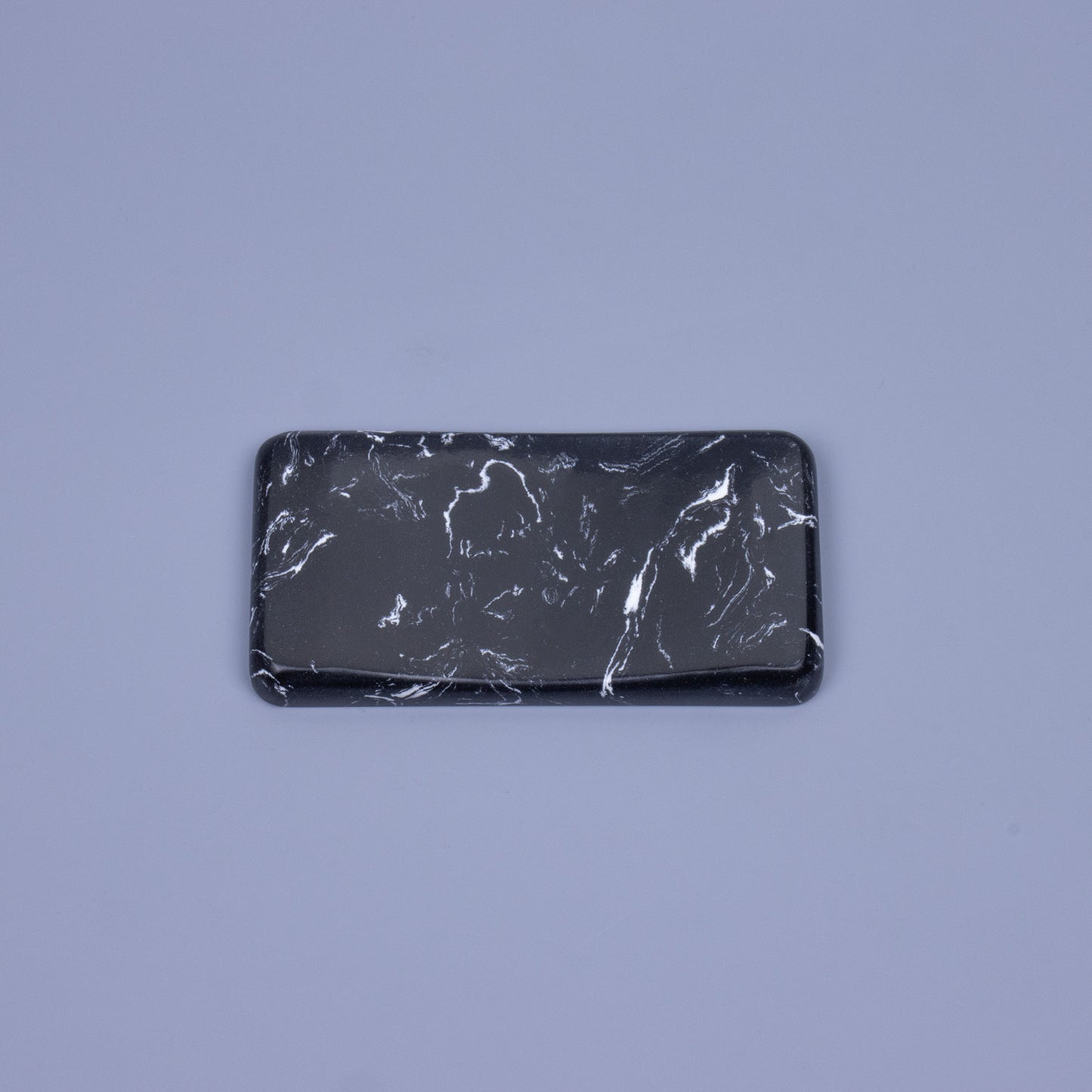 Premium black veil quartz stone mouse wrist rest with organic white marble veins